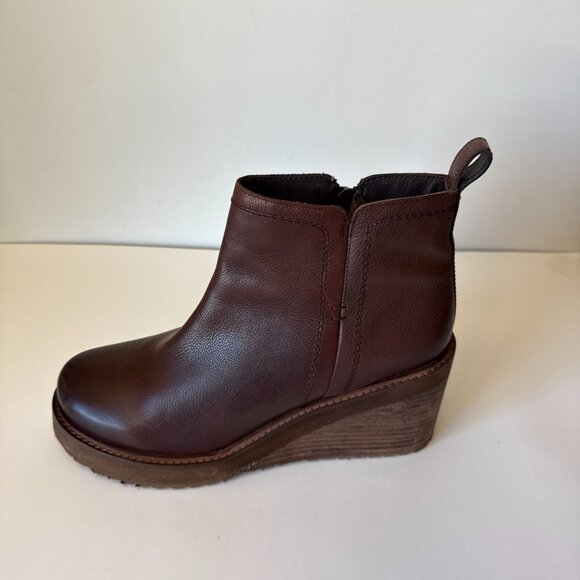 DIBA TRUE Comet Ride Boots Womens Sz 10 Brown Leather Wedge Ankle Chelsea - Picture 5 of 16